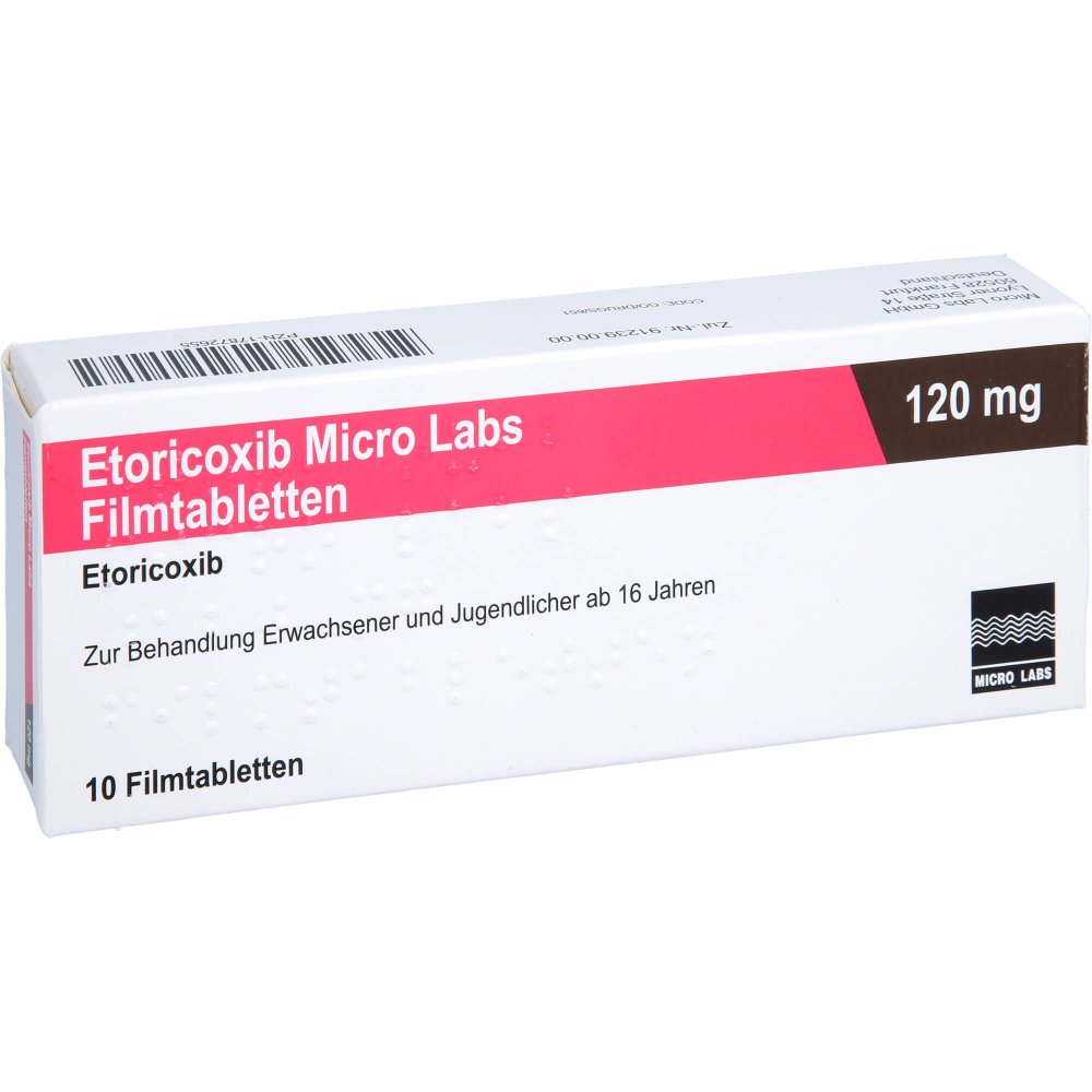 Das Produktfoto zeigt Etoricoxib Micro Labs 120 Mg Filmtabletten (10 stk) PZN 17872655