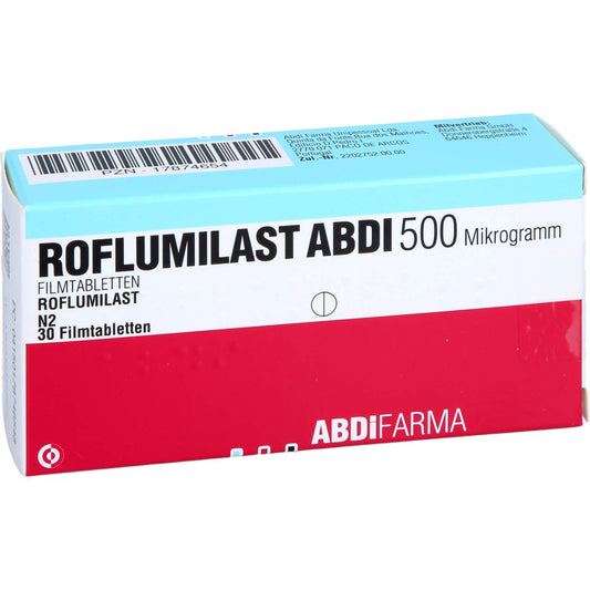 Das Produktfoto zeigt Roflumilast Abdi 500 Mikrogramm Filmtabletten (30 stk) PZN 17874654