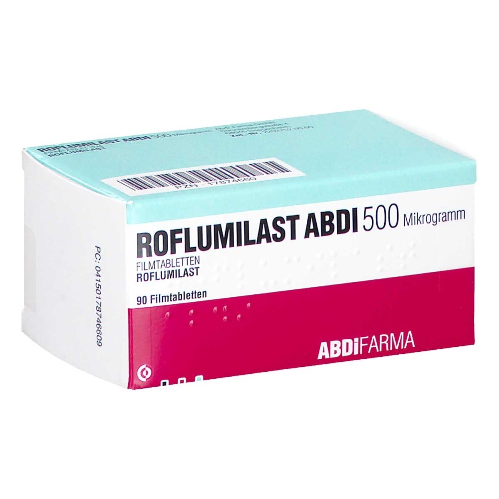 Das Produktfoto zeigt Roflumilast Abdi 500 Mikrogramm Filmtabletten (90 stk) PZN 17874660