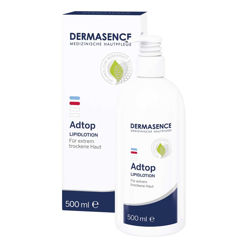 Das Produktfoto zeigt Dermasence Adtop Lipidlotion (500 ml) PZN 17875932