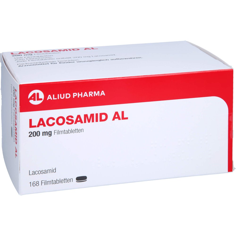 Das Produktfoto zeigt Lacosamid Al 200 Mg Filmtabletten (168 stk) PZN 17877049
