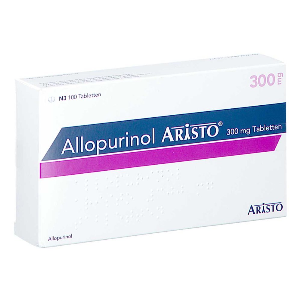 Das Produktfoto zeigt Allopurinol Aristo 300 Mg Tabletten (100 stk) PZN 17897017