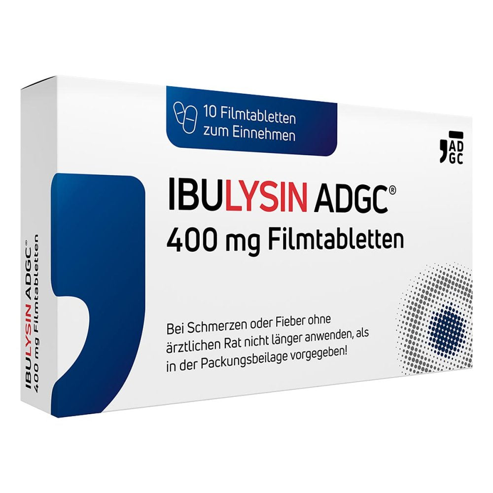 Das Produktfoto zeigt Ibulysin Adgc 400 Mg Filmtabletten (10 stk) PZN 17919871