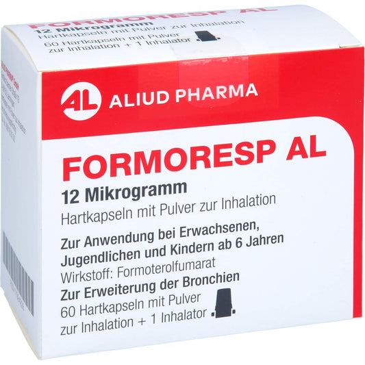 Das Produktfoto zeigt Formoresp Al 12 Μg Hartkapseln M.Plv.Z.Inhalation (60 stk) PZN 17924228