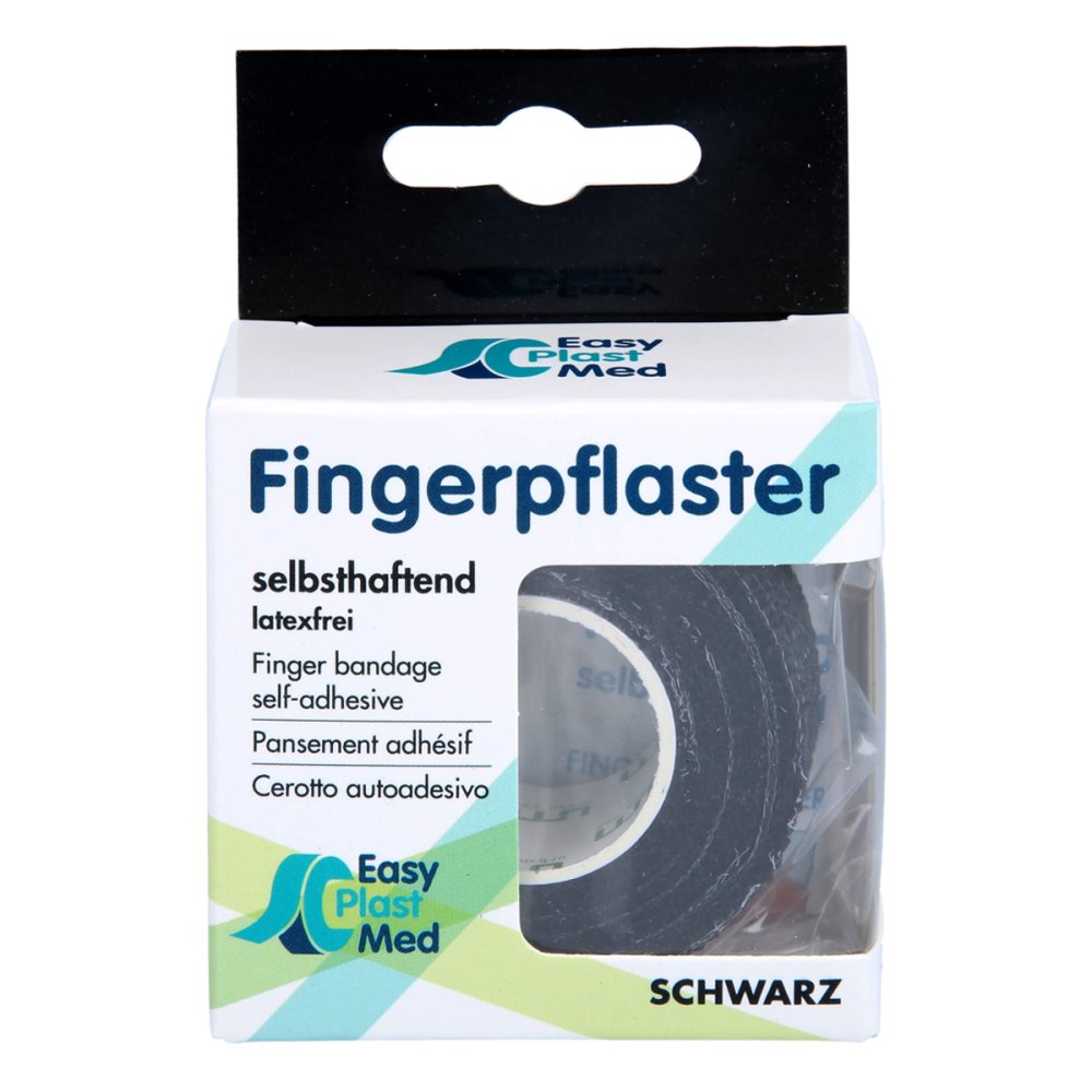 Das Produktfoto zeigt Um Easyplast Fingerpfl.Selbsth.2,5cmx5m Schwarz (1 stk) PZN 17929154