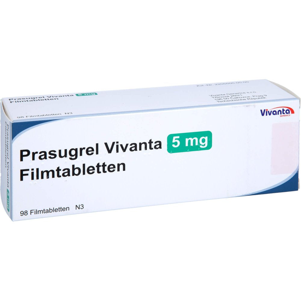 Das Produktfoto zeigt Prasugrel Vivanta 5 Mg Filmtabletten (98 stk) PZN 17940196