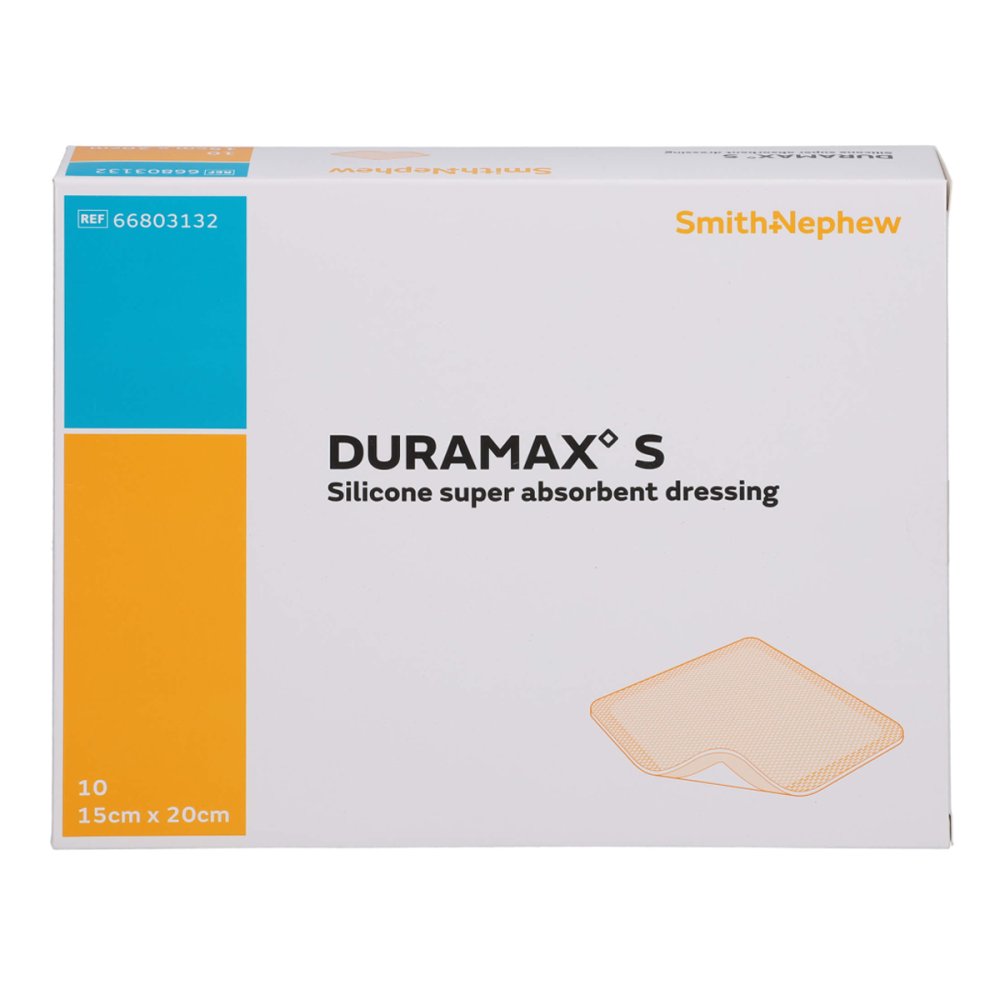 Das Produktfoto zeigt Duramax S 15x20 Cm Superabsorber Silikonverband (10 stk) PZN 17944478