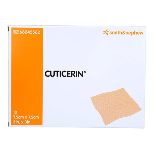 Das Produktfoto zeigt Cuticerin 7,5x7,5 Cm Gaze M.Salbenbeschichtung (10 stk) PZN 17971191