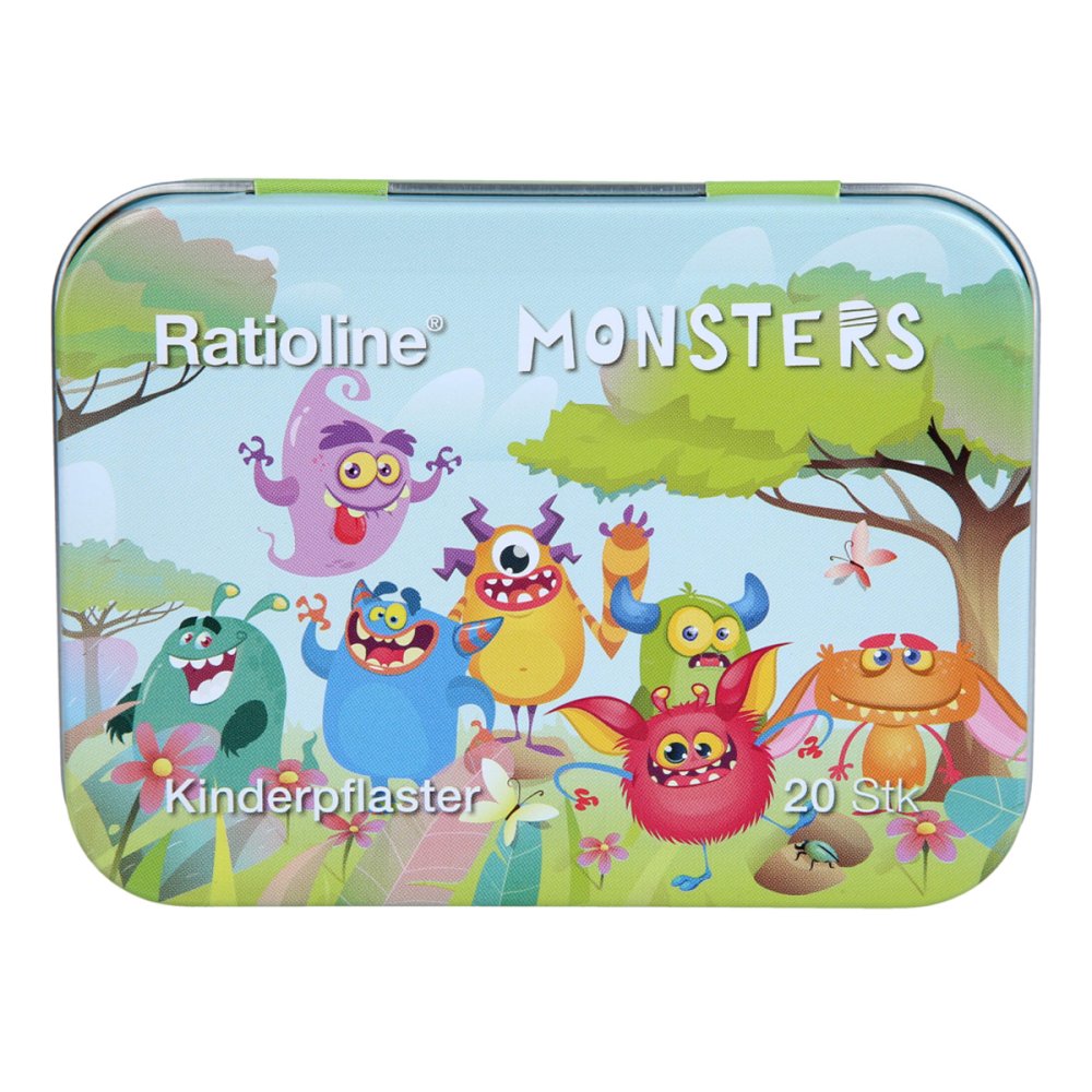 Ratioline Kinderpflaster Strips 3 Größen Blechbox (20 stk)