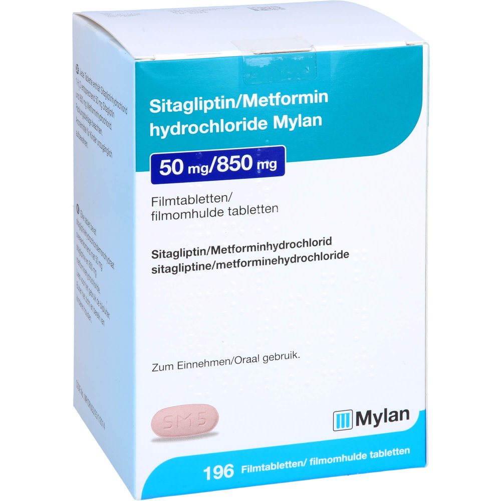 Sitagliptin Metformin-Hcl Mylan 50 Mg/850 Mg Fta (196 stk)
