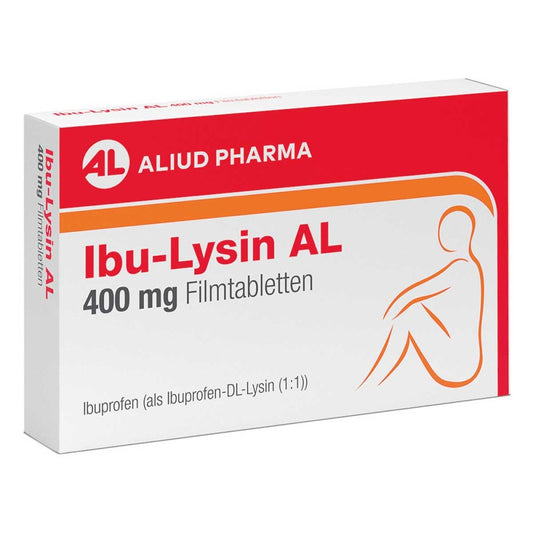 Das Produktfoto zeigt Ibu-Lysin Al 400 Mg Filmtabletten (10 stk) PZN 18021244