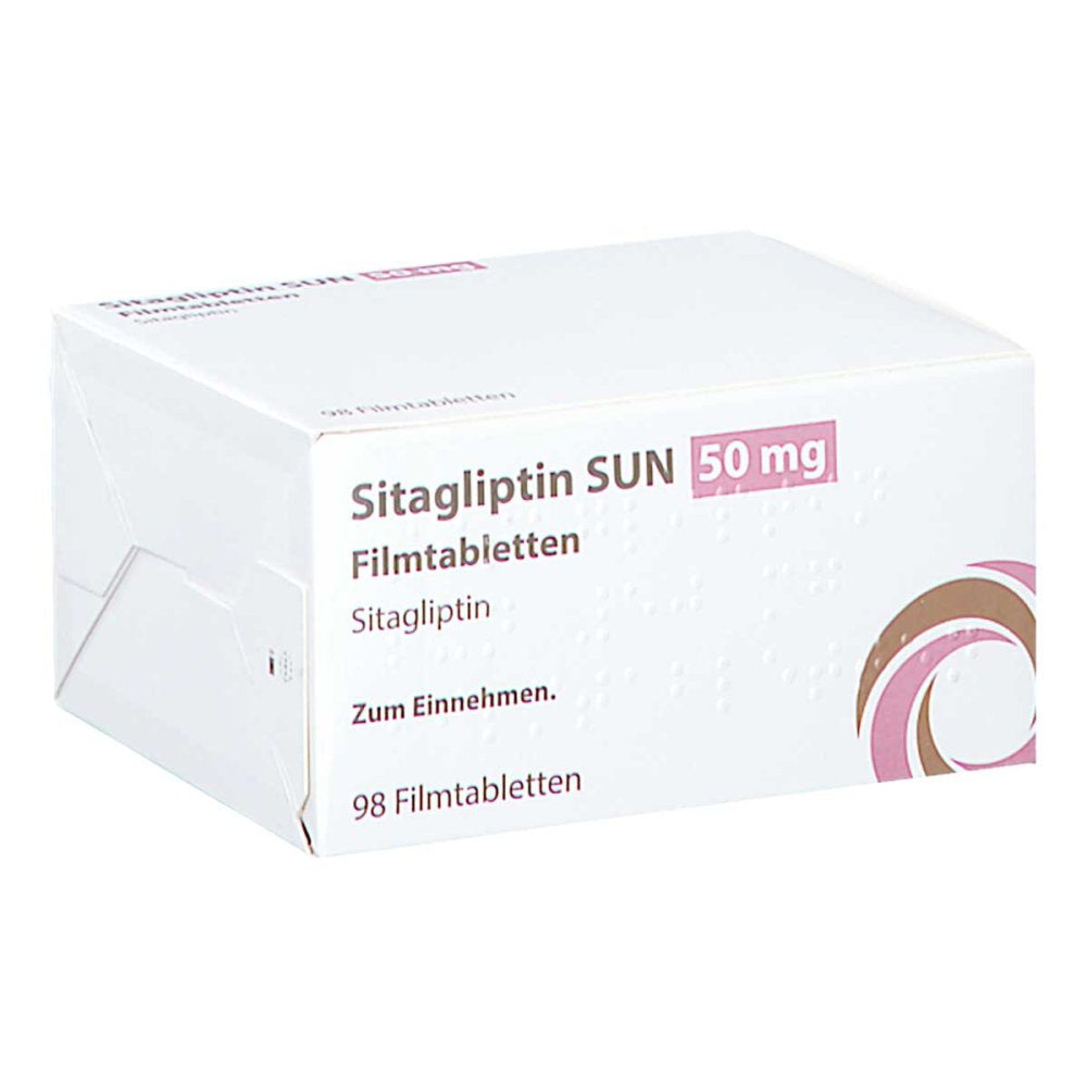 Das Produktfoto zeigt Sitagliptin Sun 50 Mg Filmtabletten (98 stk) PZN 18026997