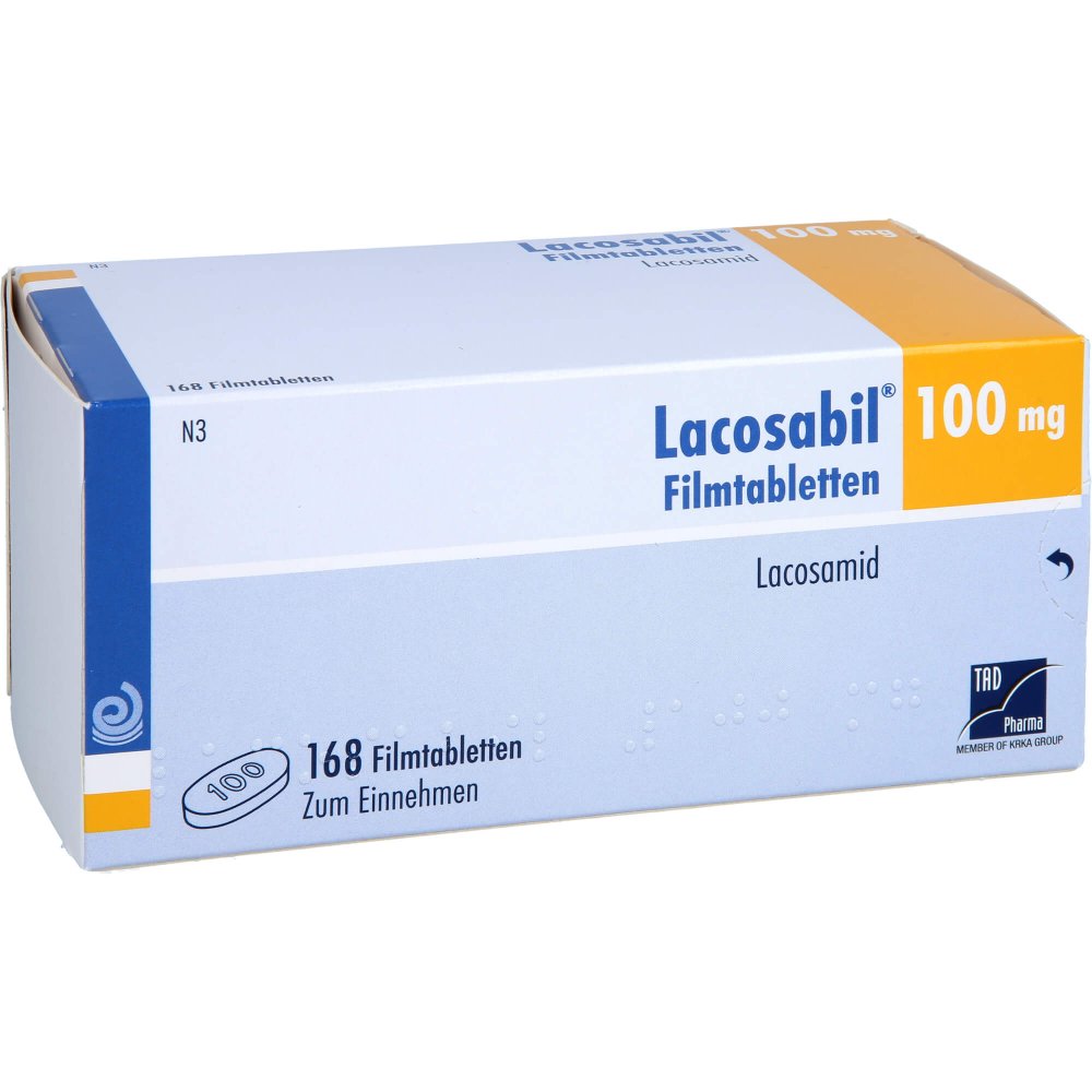Das Produktfoto zeigt Lacosabil 100 Mg Filmtabletten (168 stk) PZN 18032259