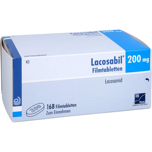 Das Produktfoto zeigt Lacosabil 200 Mg Filmtabletten (168 stk) PZN 18032294