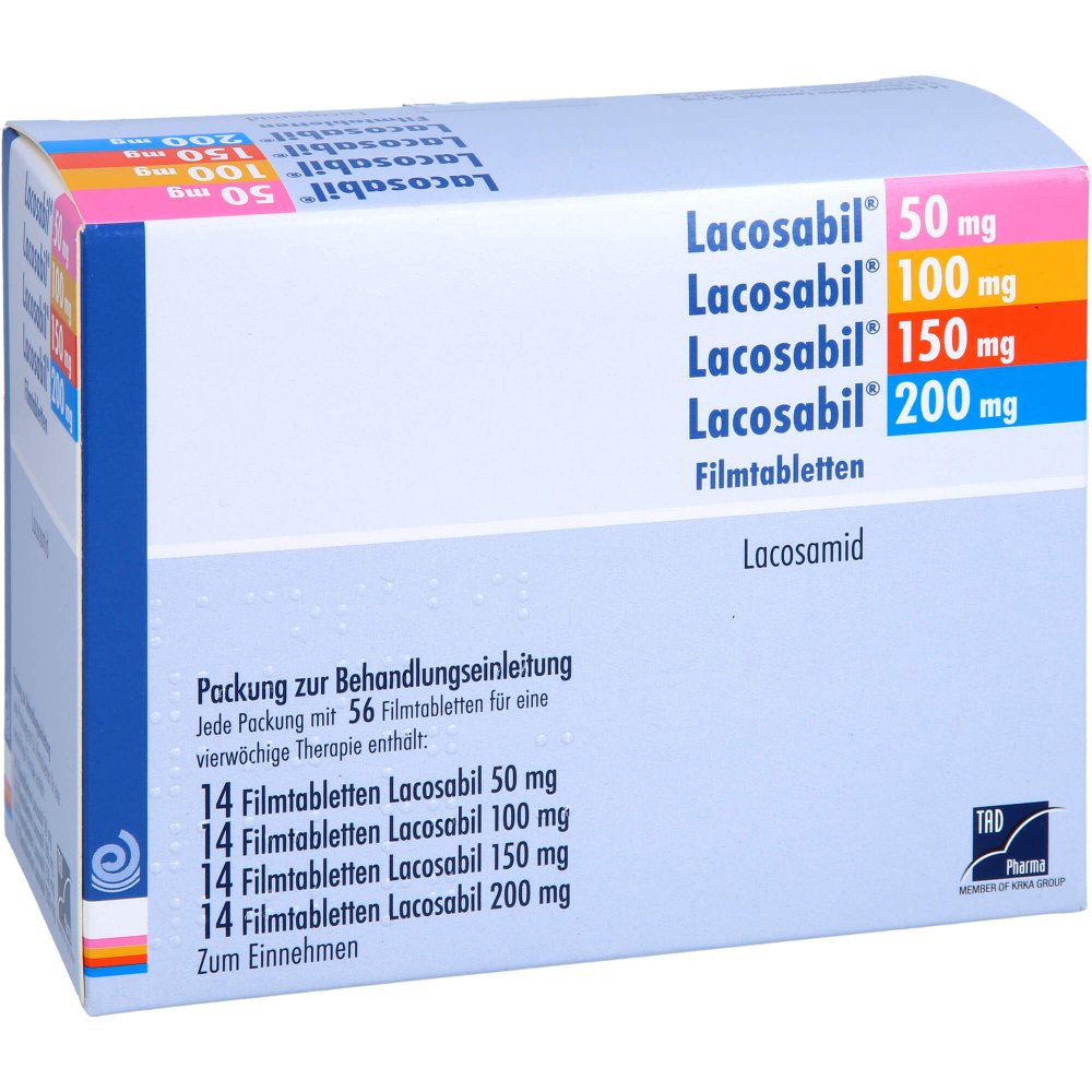 Das Produktfoto zeigt Lacosabil 50/100/150/200 Mg Filmtabletten Starter (4X14 stk) PZN 18032302