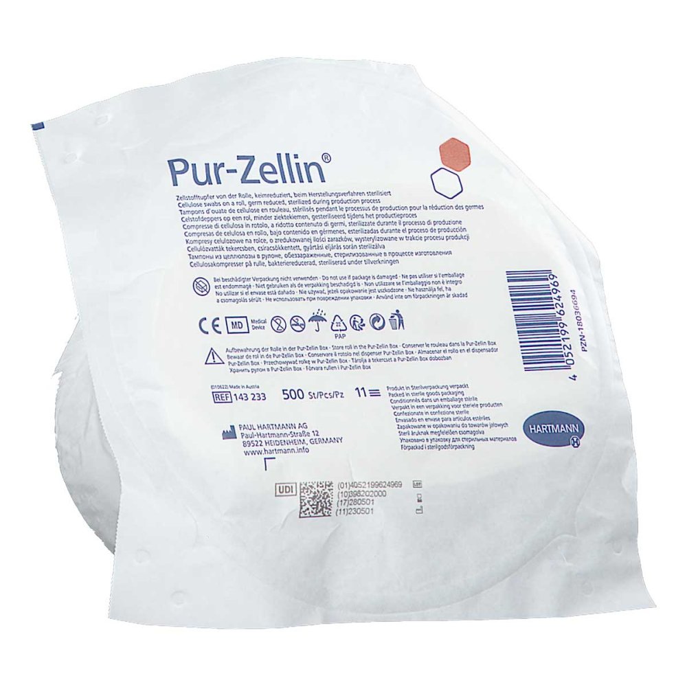 Pur-Zellin 4x5 Cm Keimreduziert Rolle (500 stk)