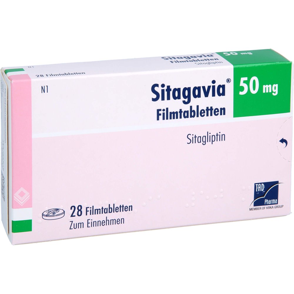 Das Produktfoto zeigt Sitagavia 50 Mg Filmtabletten (28 stk) PZN 18060988