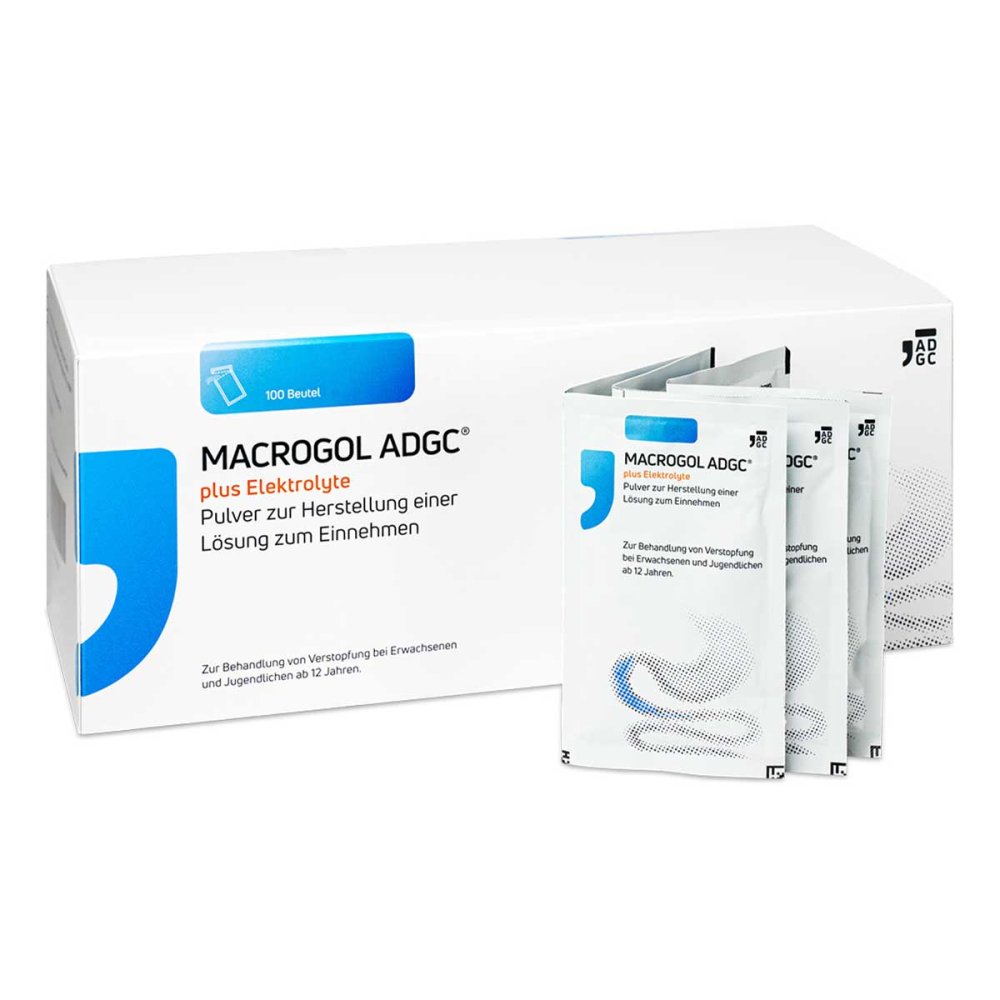 Macrogol Adgc Plus Elektrolyte Plv.Z.H.E.L.Z.Einn. (100 stk)