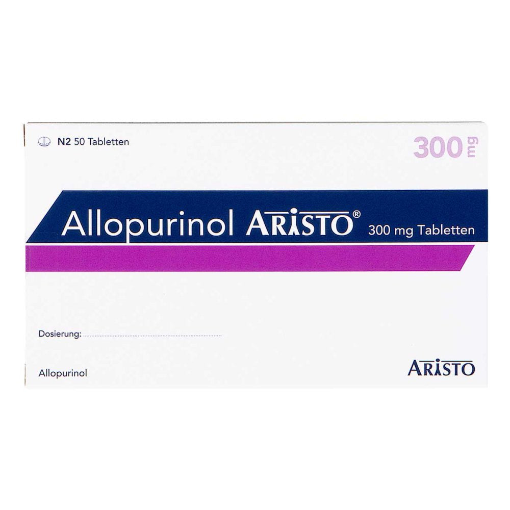 Das Produktfoto zeigt Allopurinol Aristo 300 Mg Tabletten (50 stk) PZN 18085706