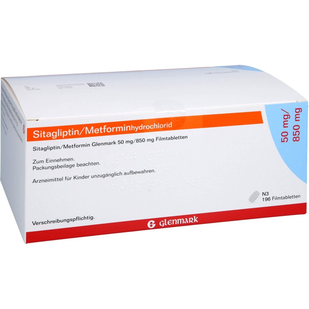 Sitagliptin/Metformin Glenmark 50 Mg/850 Mg Fta (196 stk)
