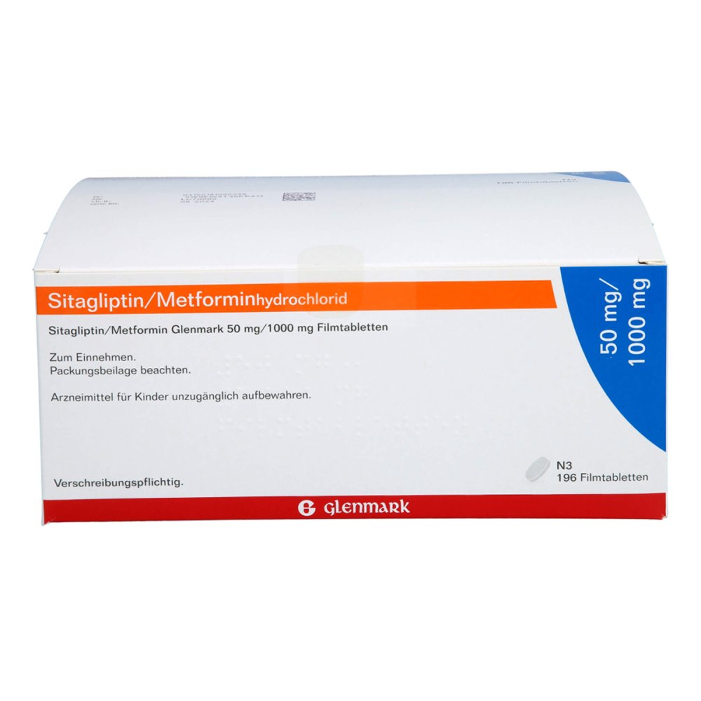 Sitagliptin/Metformin Glenmark 50 Mg/1000 Mg Fta (196 stk)
