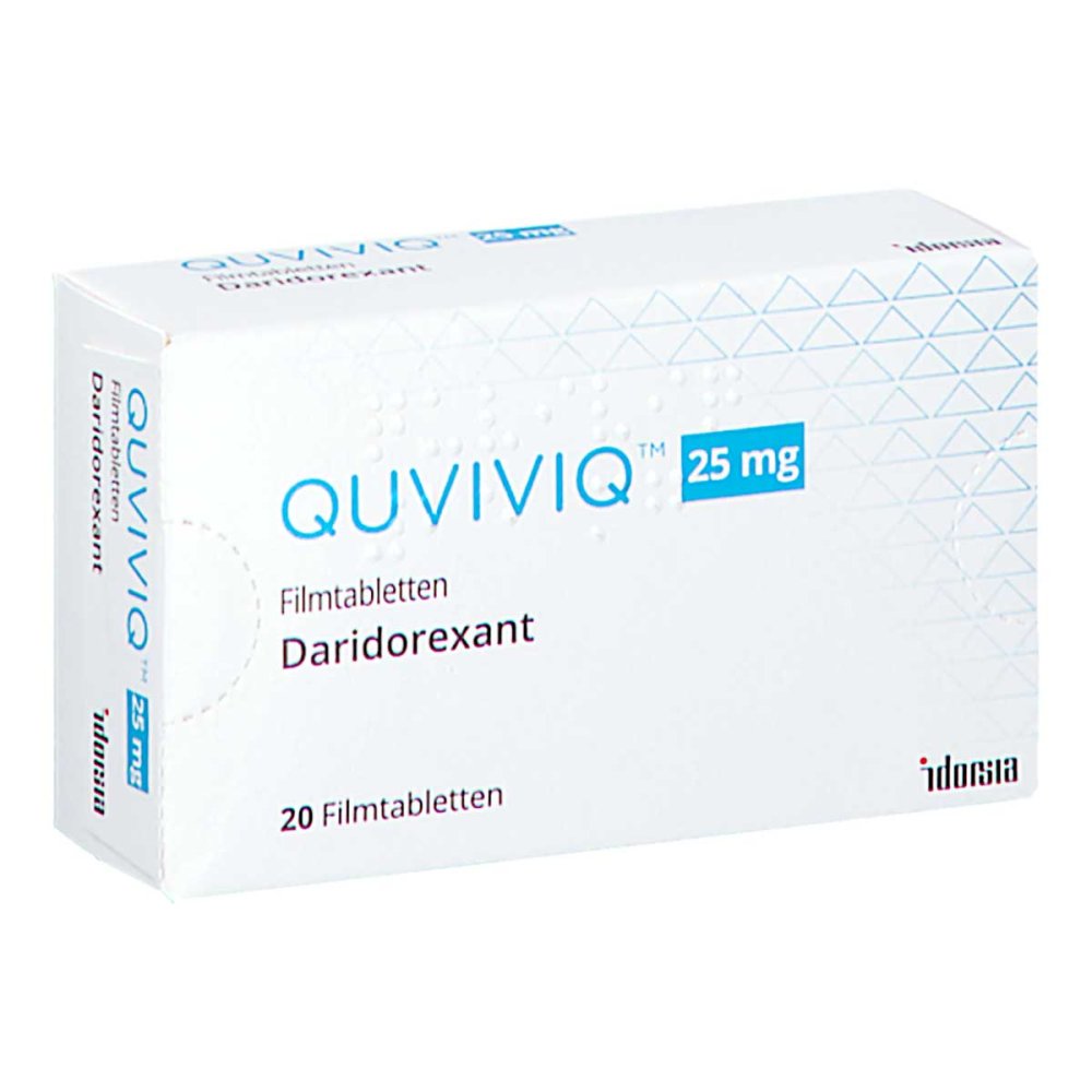 Das Produktfoto zeigt Quviviq 25 Mg Filmtabletten (20 stk) PZN 18113064