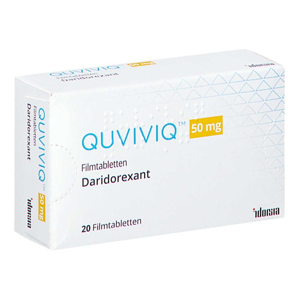 Das Produktfoto zeigt Quviviq 50 Mg Filmtabletten (20 stk) PZN 18113093