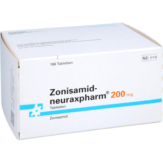 Das Produktfoto zeigt Zonisamid-Neuraxpharm 200 Mg Tabletten (196 stk) PZN 18135769
