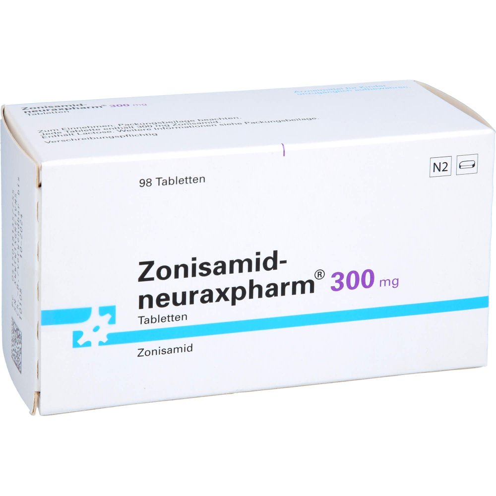 Das Produktfoto zeigt Zonisamid-Neuraxpharm 300 Mg Tabletten (98 stk) PZN 18135775