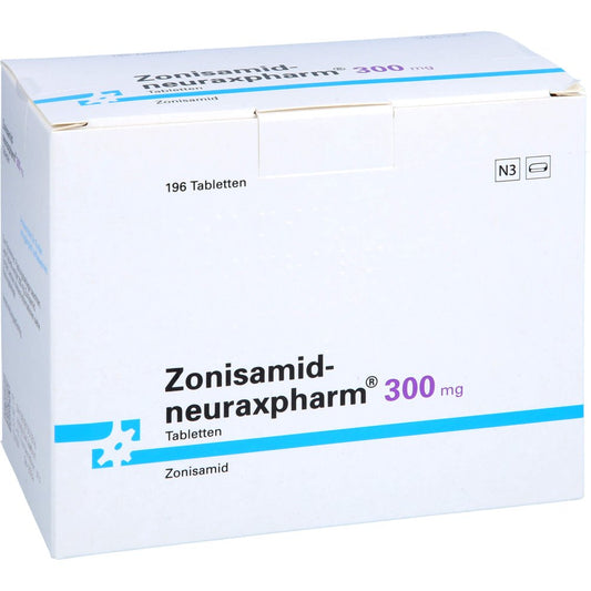 Das Produktfoto zeigt Zonisamid-Neuraxpharm 300 Mg Tabletten (196 stk) PZN 18135781
