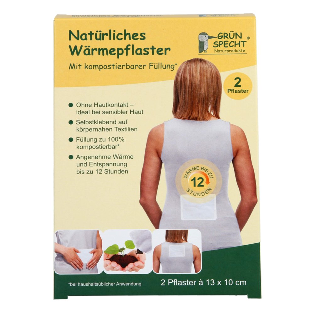 Das Produktfoto zeigt Natürliches Wärmepflaster 10x13 Cm (2 stk) PZN 18154821