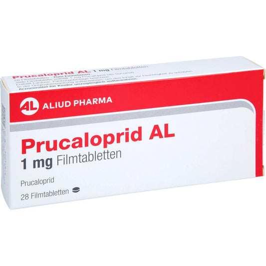Das Produktfoto zeigt Prucaloprid Al 1 Mg Filmtabletten (28 stk) PZN 18169917