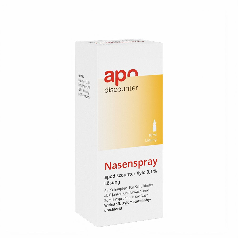 Das Produktfoto zeigt Nasenspray Apodiscounter Xylo 0,1% Lösung (10 ml) PZN 18188286