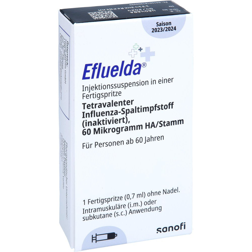 Das Produktfoto zeigt Efluelda 2023/2024 Inj.-Susp.I.E.Fertigspr.O.Kan. (1 stk) PZN 18190099