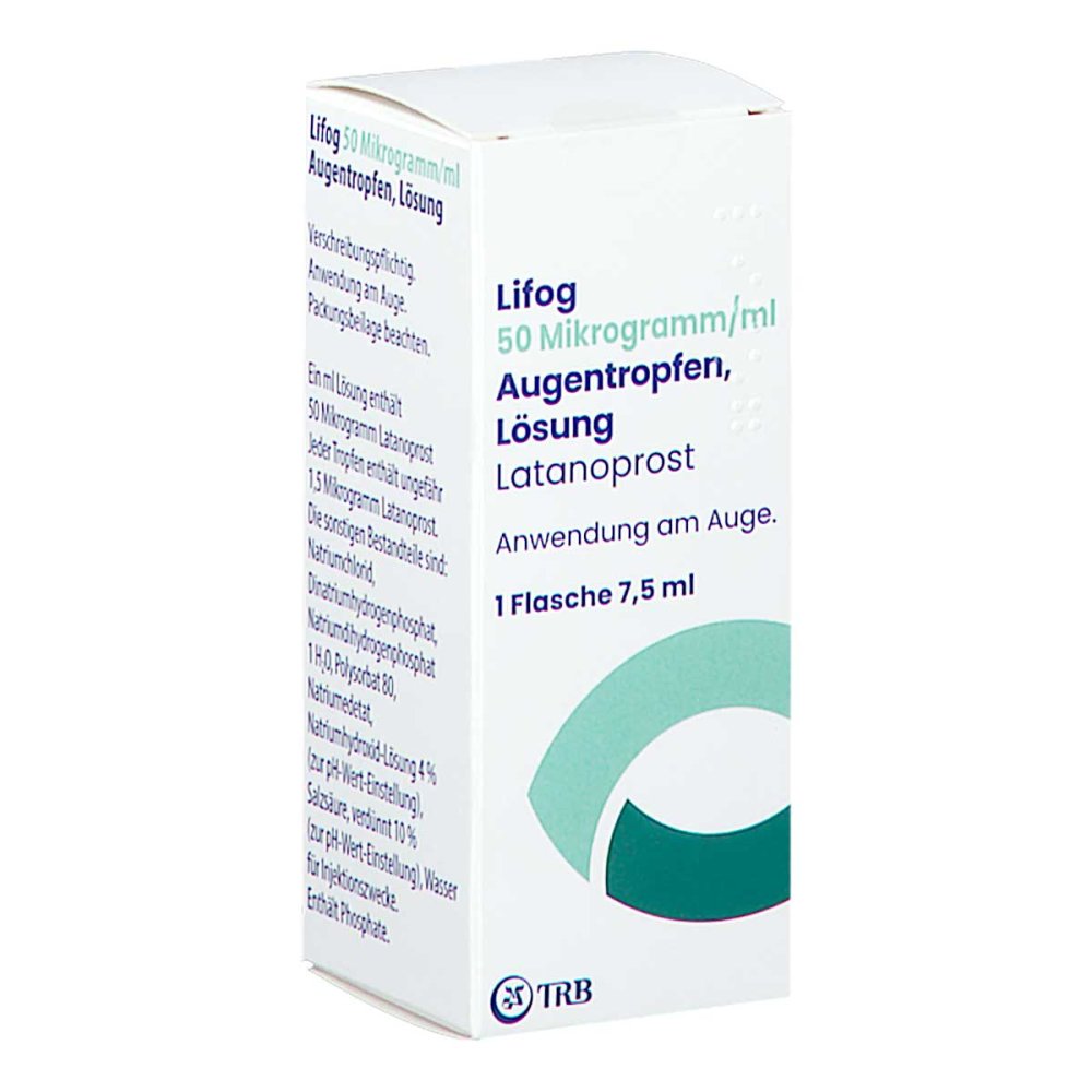 Das Produktfoto zeigt Lifog 50 Mikrogramm/Ml Augentropfen Unkonserviert (1X7.5 ml) PZN 18192098