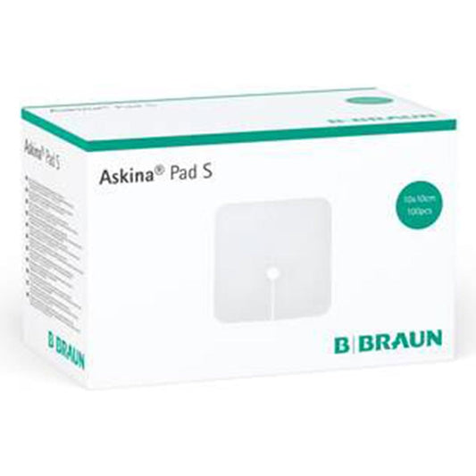 Das Produktfoto zeigt Askina Pad S Wundauflage M.Schlitz 10x10 Cm N.Haft (100 stk) PZN 18208557