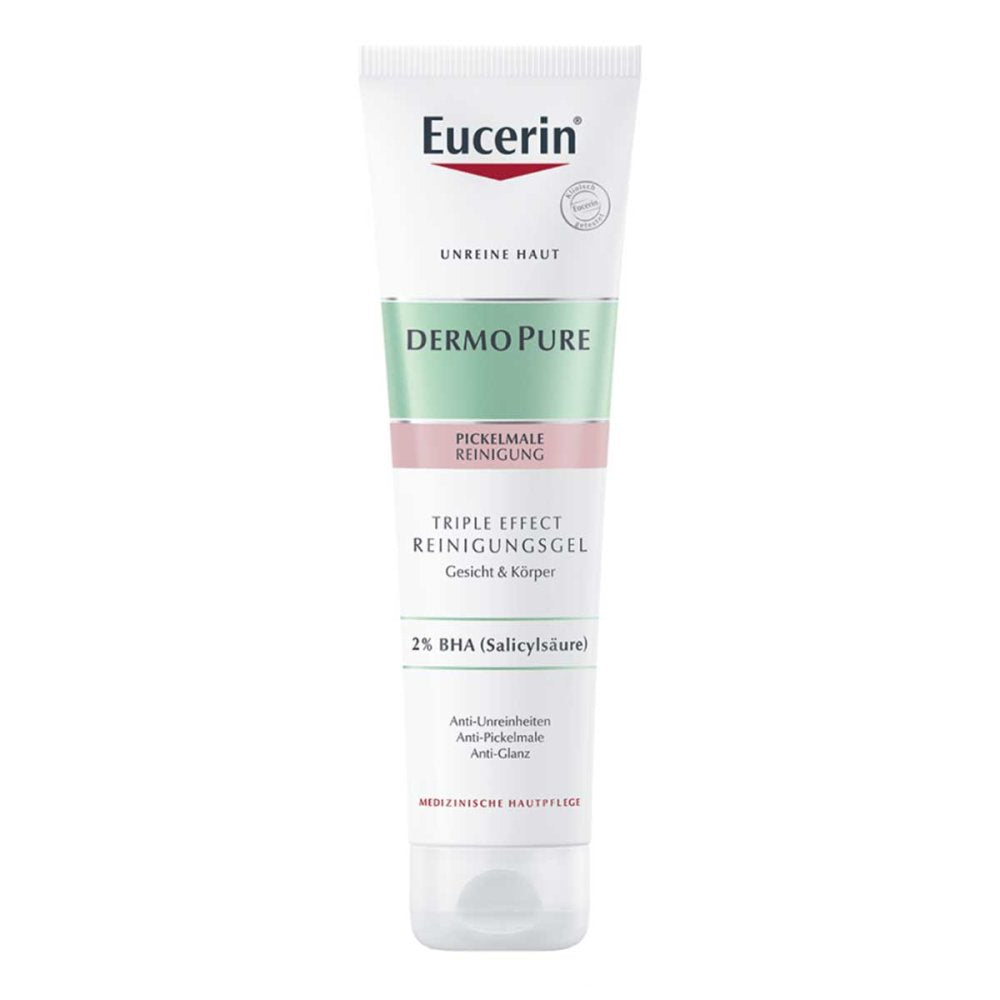 Das Produktfoto zeigt Eucerin Dermopure Triple Effect Reinigungsgel (150 ml) PZN 18222095