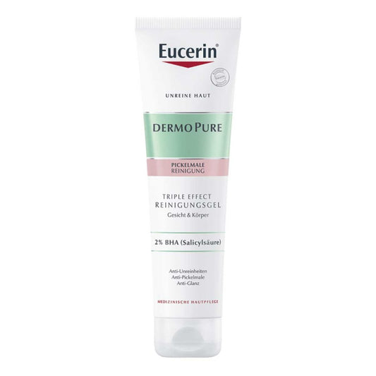 Das Produktfoto zeigt Eucerin Dermopure Triple Effect Reinigungsgel (150 ml) PZN 18222095