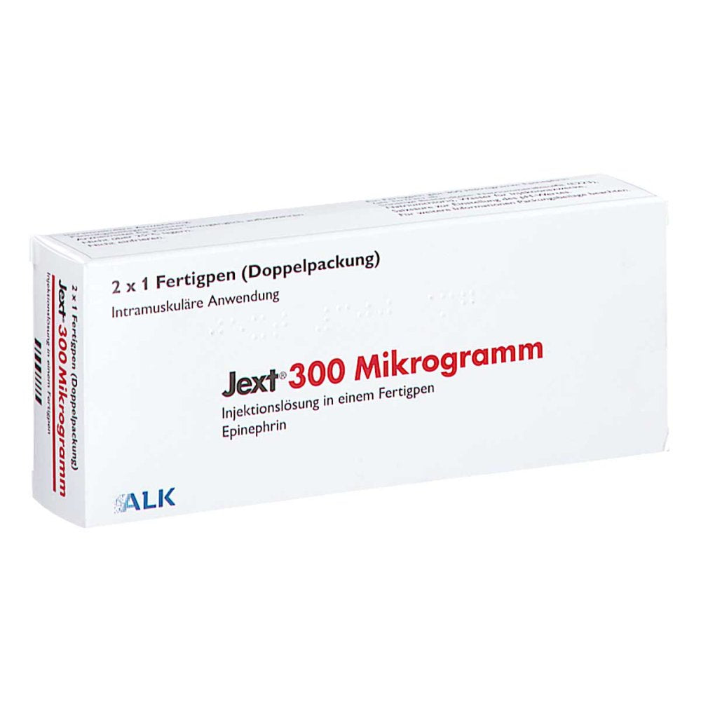 Das Produktfoto zeigt Jext 300 Mikrogramm Inj.-Lsg.In Einem Fertigpen (2 stk) PZN 18224817