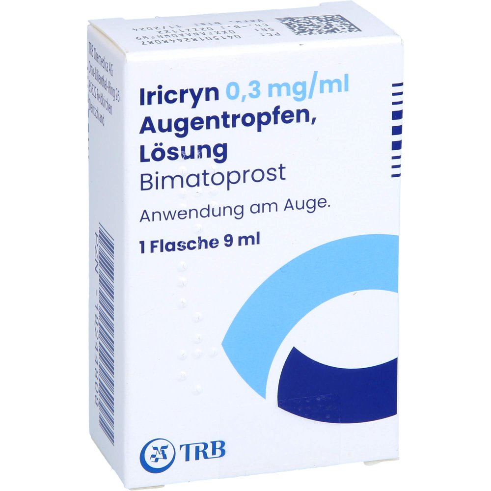 Das Produktfoto zeigt Iricryn 0,3 Mg/Ml Augentropfen Lsg.Unkonserviert (1X9 ml) PZN 18244808
