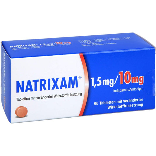 Das Produktfoto zeigt Natrixam 1,5 Mg/10 Mg Tab.M.Veränd.Wirkst.-Frs. (90 stk) PZN 18254758