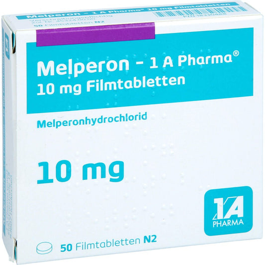 Das Produktfoto zeigt Melperon-1a Pharma 10 Mg Filmtabletten (50 stk) PZN 18330488