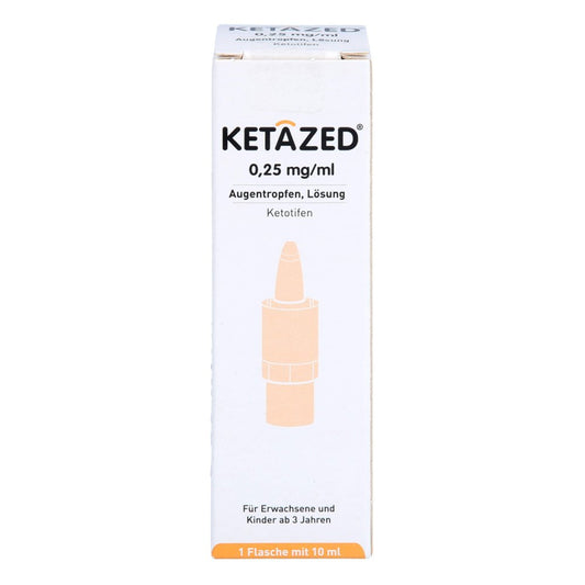 Das Produktfoto zeigt Ketazed 0,25 Mg/Ml Augentro.Lsg.Unkonserviert (1X10 ml) PZN 18352722
