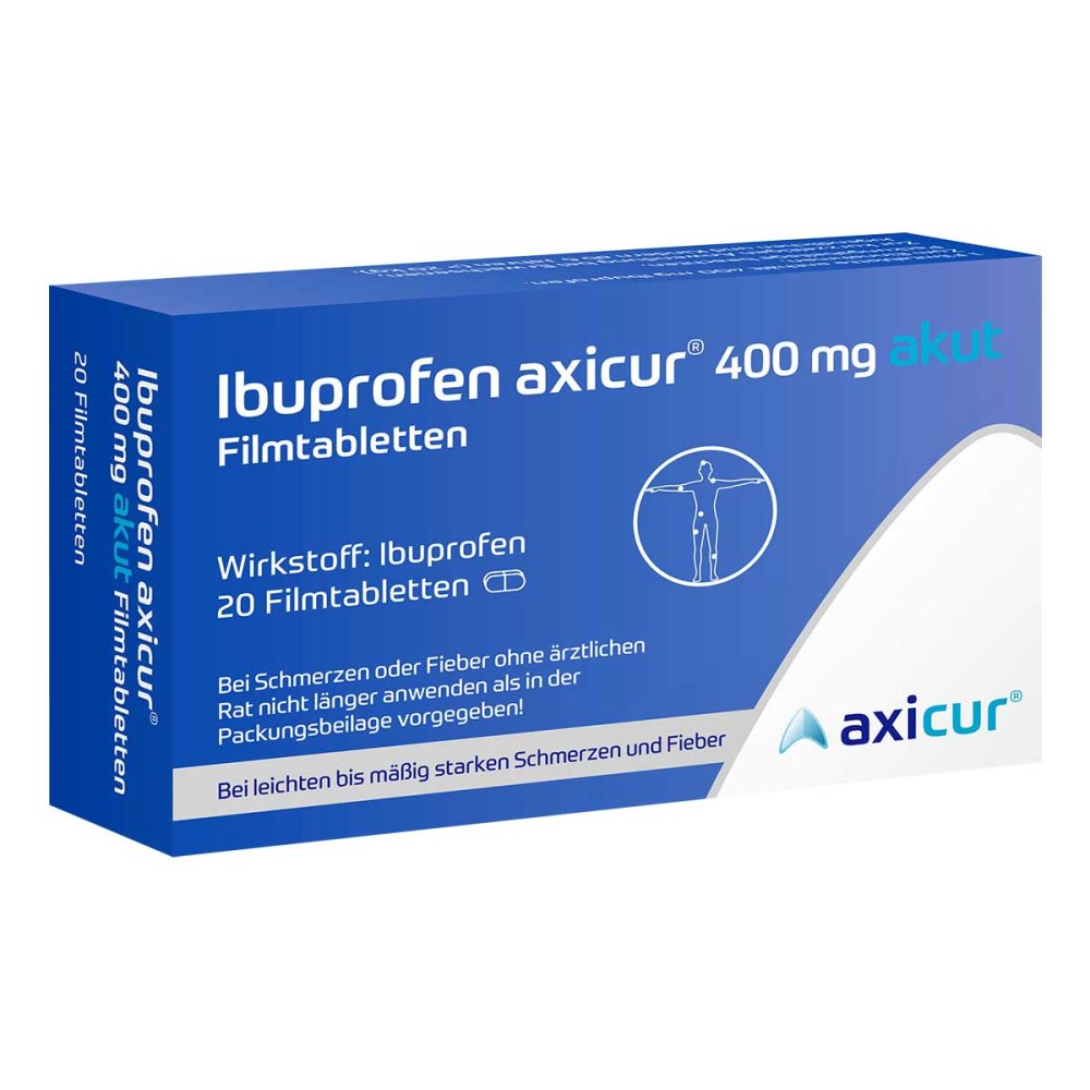 Ibuprofen Axicur 400 Mg Akut Filmtabletten (20 stk)