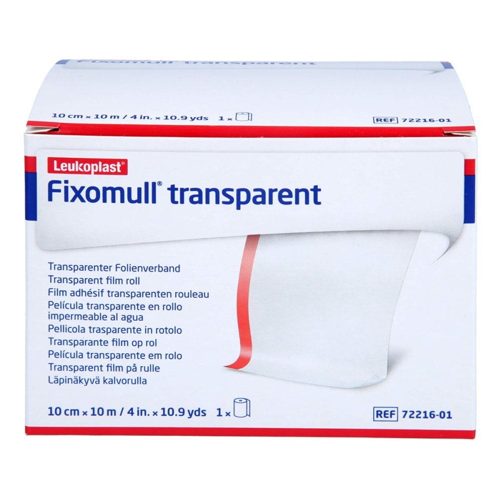 Das Produktfoto zeigt Fixomull Transparent 10 Cmx10 M (1 stk) PZN 18395217