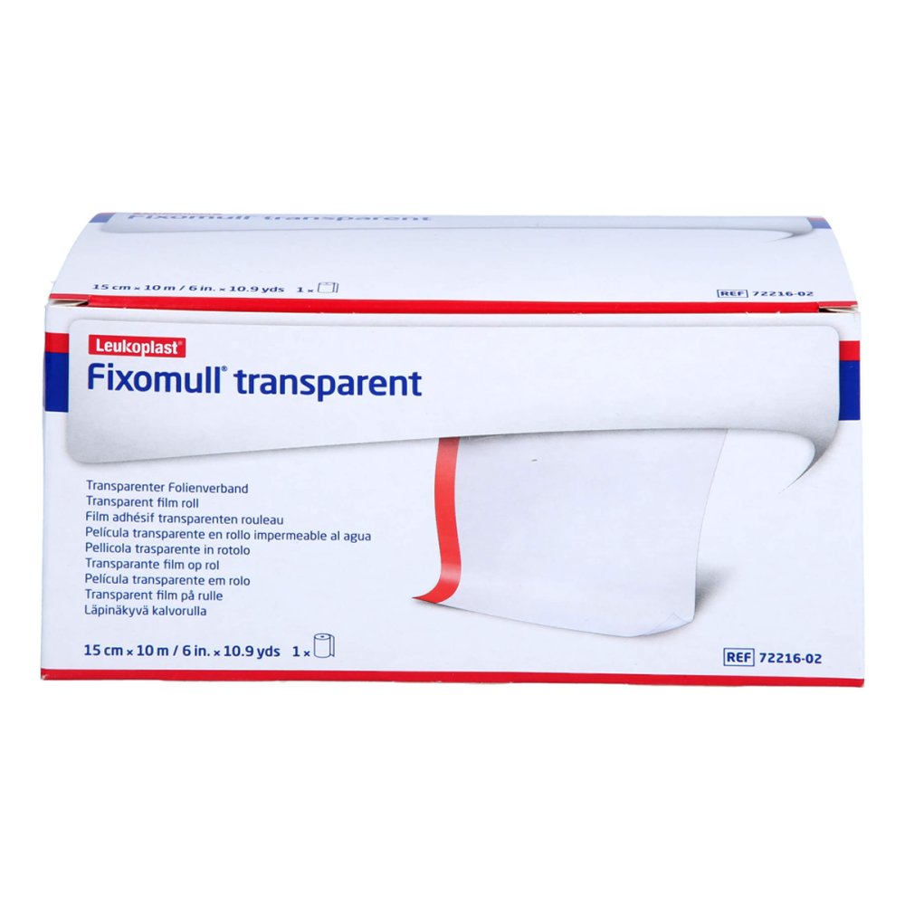 Das Produktfoto zeigt Fixomull Transparent 15 Cmx10 M (1 stk) PZN 18395223