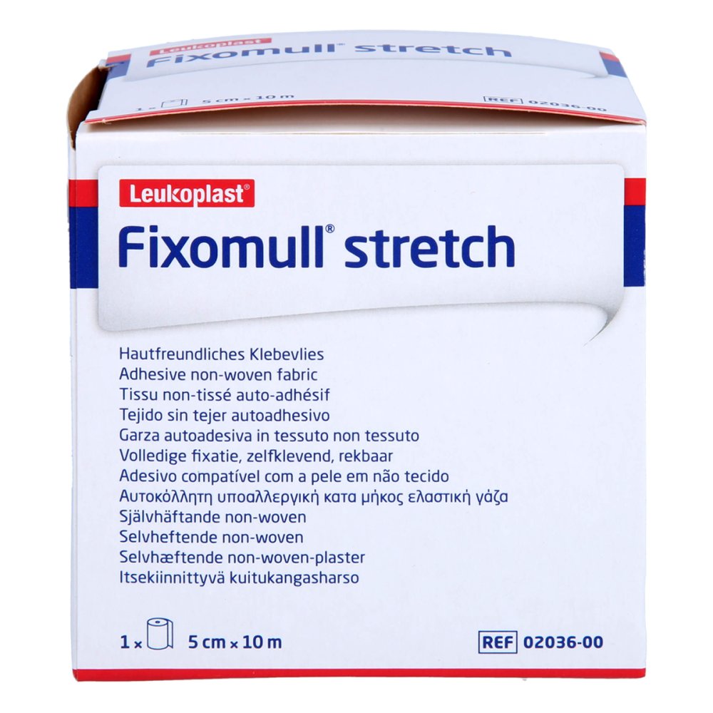 Das Produktfoto zeigt Fixomull Stretch 5 Cmx10 M (1 stk) PZN 18395252