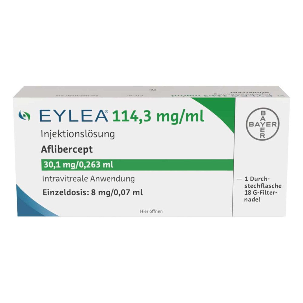 Das Produktfoto zeigt Eylea 114,3 Mg/Ml Injektionslösung Dsfl. (1 stk) PZN 18450063