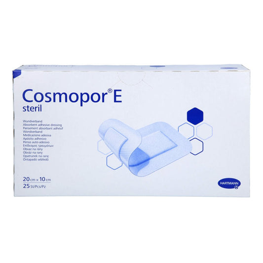 Das Produktfoto zeigt Cosmopor E Steril Wundverband 10x20 Cm (25 stk) PZN 18469826