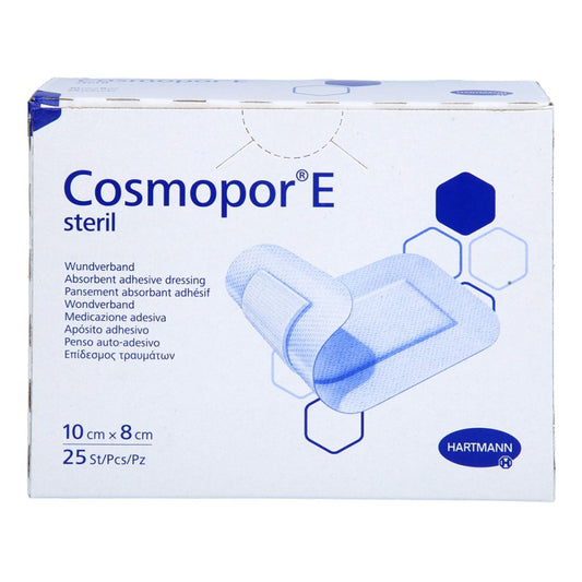 Das Produktfoto zeigt Cosmopor E Steril Wundverband 8x10 Cm (25 stk) PZN 18469878
